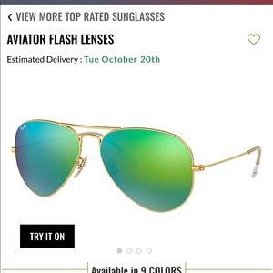 Ray Ban Reflective Aviator Sunglasses
